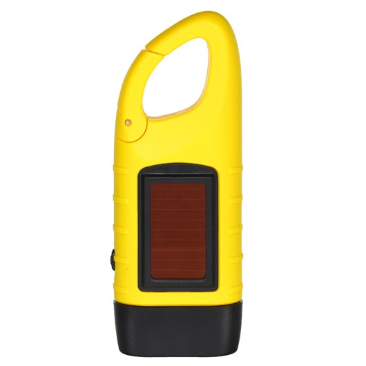 Taschenlampe mit Karabinerhaken, Dynamo- und Solarbetrieb Bild 1