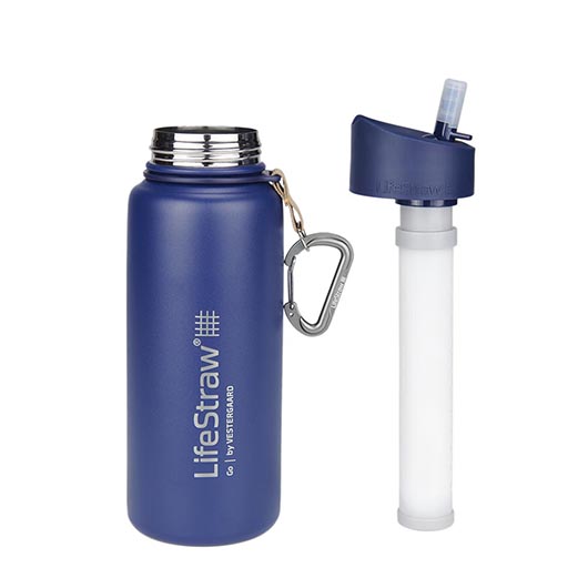LifeStraw Go Stainless Steel Trinkflasche mit Wasserfilter vakuumisoliert 700 ml blau - fr Survival, Outdoor... Bild 1