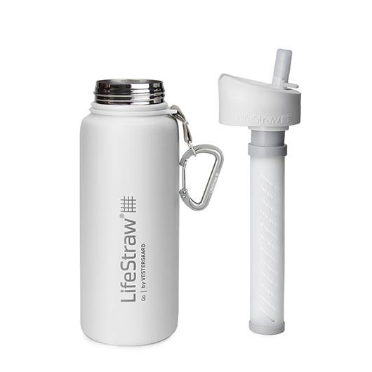 LifeStraw Go Stainless Steel Trinkflasche mit Wasserfilter vakuumisoliert 700 ml wei - fr Survival, Outdoor... Bild 1