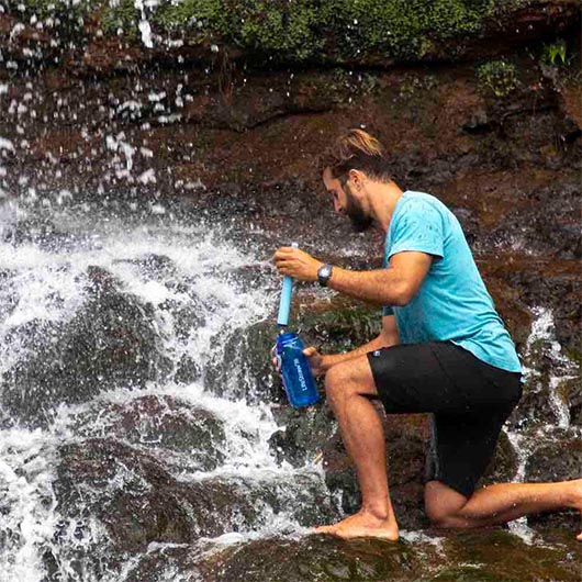 LifeStraw Go Trinkflasche mit Wasserfilter 1000 ml moody blue - fr Survival, Outdoor, Wandern, Camping Bild 1
