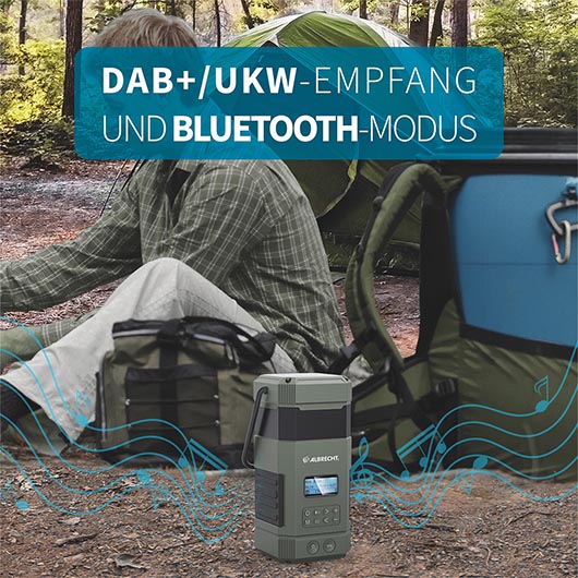 Albrecht DR 114 DAB+ Notfall Outdoor-Radio mit Camping-Lampe, UKW, SOS-Alarm, PowerBank, Kurbelradio Bild 7