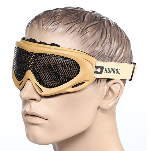 Nuprol Brille Pro Mesh Eye Protection Airsoft Gitterbrille Tan Bild 3