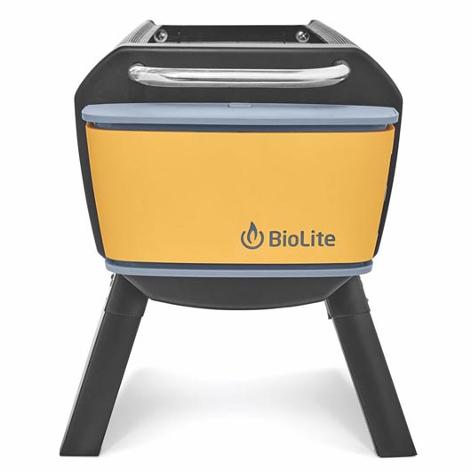 BioLite Firepit+ Feuerstelle, Grill und Powerbank rauchfrei schwarz/orange inkl. Regenhaube, Grill- und Brennstoffrost und Micro Bild 3