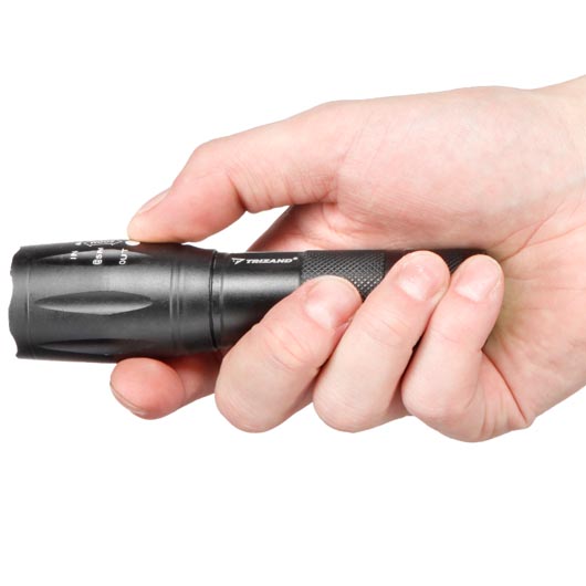 LED-Taschenlampe T6 USB mit Zoom und Strobe schwarz inkl. Akku, USB-Ladegert und Transportbox Bild 9
