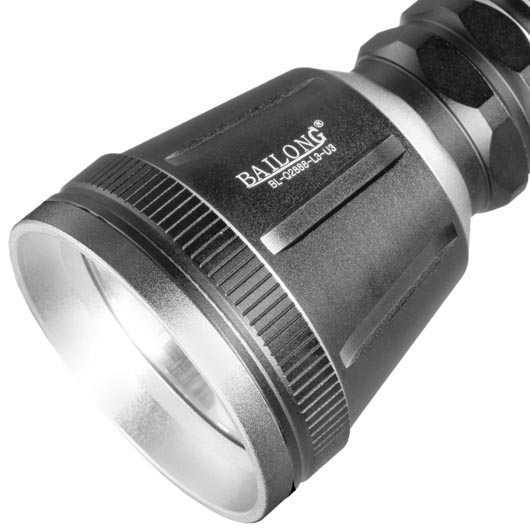 Bailong LED-Taschenlampe XM-L T6 schwarz inkl. Akku, Ladegert, Kabelschalter und 3 Farbfilter Bild 8