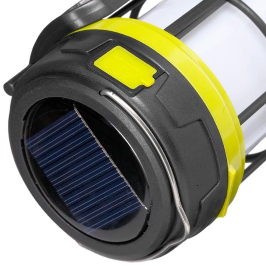 LED Handlampe/Campinglaterne mit Solarpanel und Powerbankfunktion grn/schwarz inkl. Akku und USB-Ladekabel Bild 4