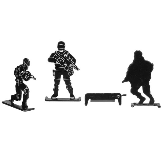 WoSport Soldier Combat Targets Metall-Schiefiguren 4 Stck schwarz Bild 3