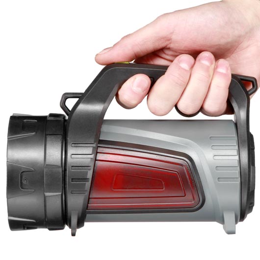 LED Handscheinwerfer mit Powerbankfunktion grau inkl. Akku, USB-Ladekabel und Tragegurt Bild 7