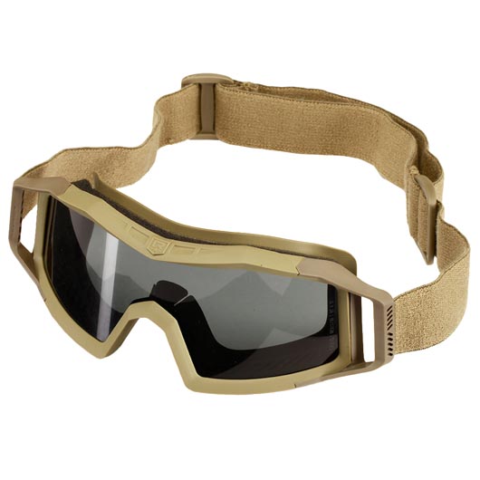Revision ballistische Schutzbrille Wolfspider Essential Kit tan mit klar-transparent / rauch-getnt Wechselglsern und Brillenet Bild 1