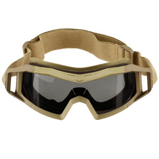Revision ballistische Schutzbrille Wolfspider Essential Kit tan mit klar-transparent / rauch-getnt Wechselglsern und Brillenet Bild 2