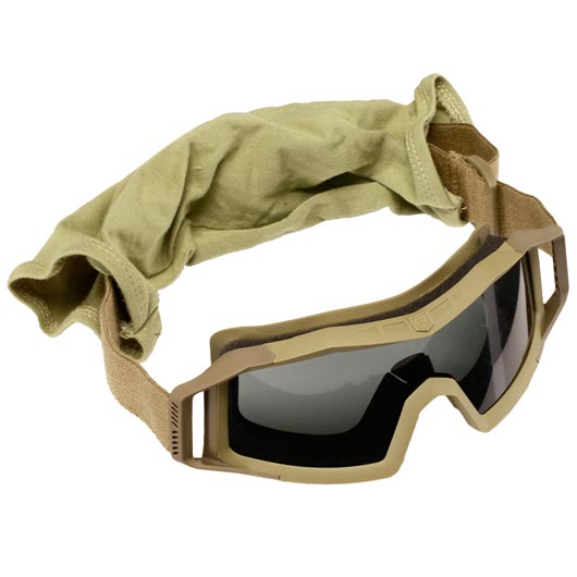 Revision ballistische Schutzbrille Wolfspider Essential Kit tan mit klar-transparent / rauch-getnt Wechselglsern und Brillenet Bild 3