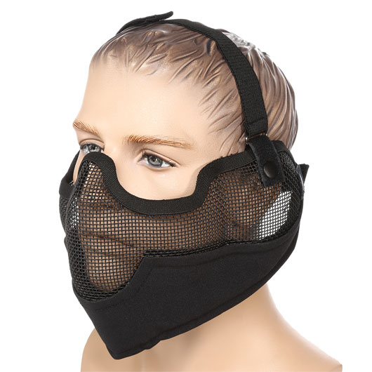 Nuprol Mesh Mask V2 Gittermaske Full Lower Face mit Ohrabdeckung schwarz