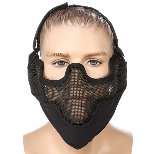 Nuprol Mesh Mask V2 Gittermaske Full Lower Face mit Ohrabdeckung schwarz Bild 1