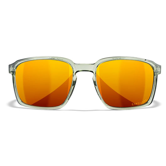 Wiley X Sonnenbrille Alfa Captivate grn transparent Glser bronze verspiegelt polarisiert inkl. Brillenetui und Seitenschutz Bild 1