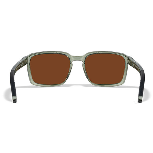 Wiley X Sonnenbrille Alfa Captivate grn transparent Glser bronze verspiegelt polarisiert inkl. Brillenetui und Seitenschutz Bild 3