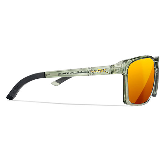 Wiley X Sonnenbrille Alfa Captivate grn transparent Glser bronze verspiegelt polarisiert inkl. Brillenetui und Seitenschutz Bild 4