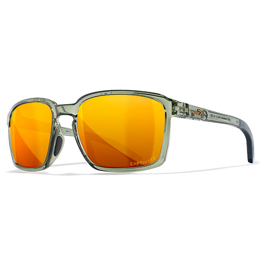 Wiley X Sonnenbrille Alfa Captivate grn transparent Glser bronze verspiegelt polarisiert inkl. Brillenetui und Seitenschutz Bild 5