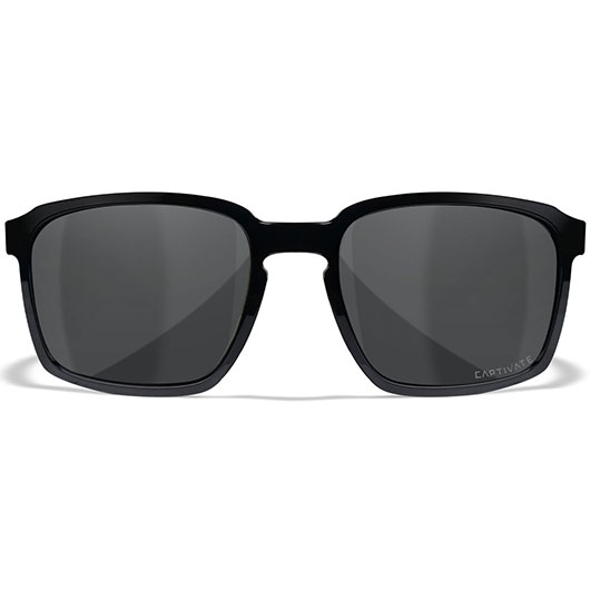 Wiley X Sonnenbrille Alfa Captivate schwarz glnzend Glser grau polarisiert inkl. Brillenetui und Seitenschutz Bild 1