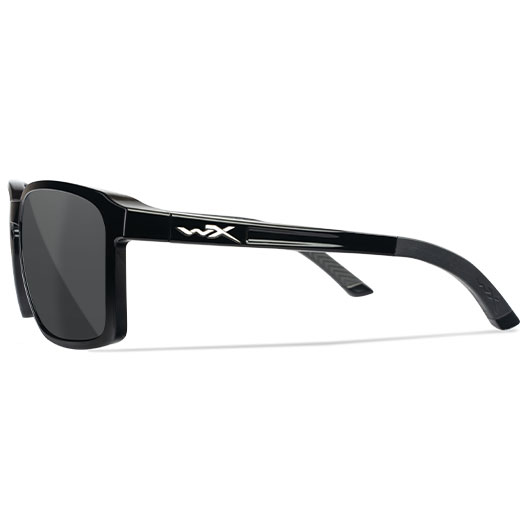 Wiley X Sonnenbrille Alfa Captivate schwarz glnzend Glser grau polarisiert inkl. Brillenetui und Seitenschutz Bild 2