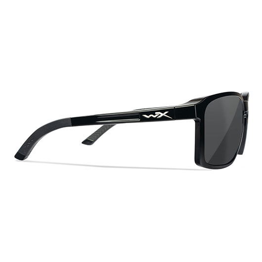 Wiley X Sonnenbrille Alfa Captivate schwarz glnzend Glser grau polarisiert inkl. Brillenetui und Seitenschutz Bild 4