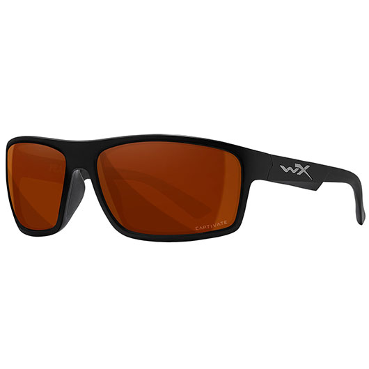 Wiley X Sonnenbrille Peak Captivate matt schwarz Glser kupfer polarisiert inkl. Brillenetui