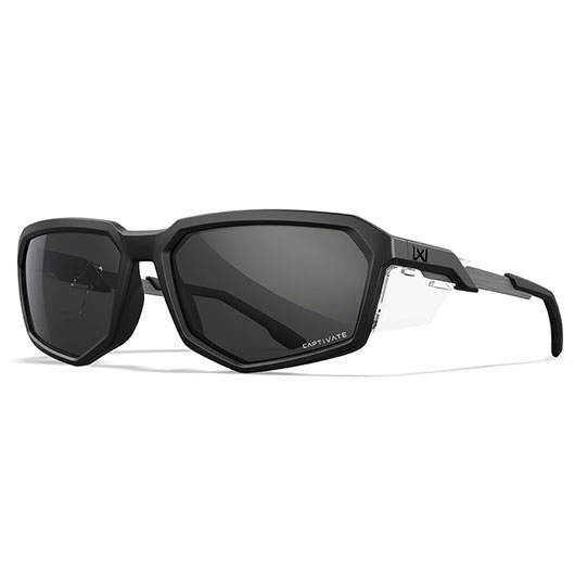 Wiley X Sonnenbrille Recon Captivate matt schwarz Glser grau inkl. Seitenschutz Bild 4