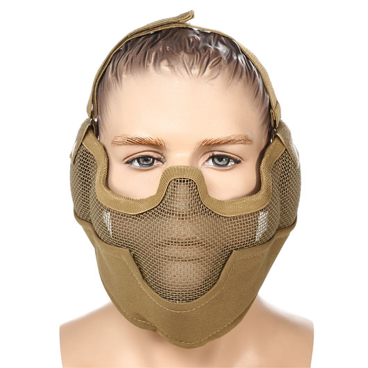 Nuprol Mesh Mask V2 Gittermaske Full Lower Face mit Ohrabdeckung tan Bild 1