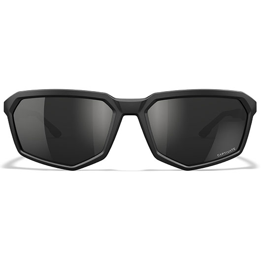 Wiley X Sonnenbrille Recon Captivate matt schwarz Glser schwarz verspiegelt Polarisiert inkl. Seitenschutz Bild 1
