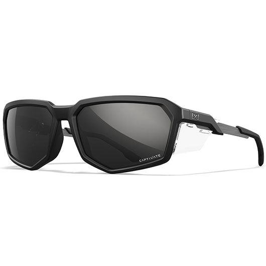 Wiley X Sonnenbrille Recon Captivate matt schwarz Glser schwarz verspiegelt Polarisiert inkl. Seitenschutz Bild 4