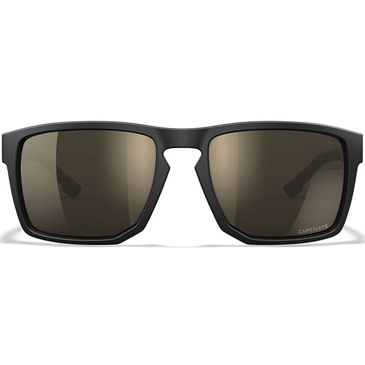 Wiley X Sonnenbrille Founder Captivate matt schwarz/tan Glser tungsten verspiegelt inkl. Seitenschutz Bild 1