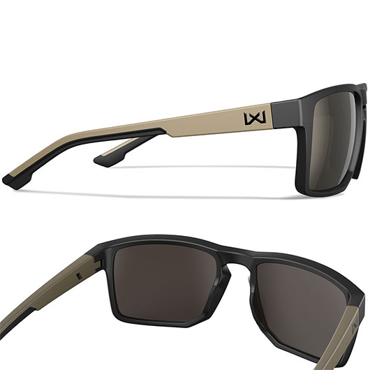 Wiley X Sonnenbrille Founder Captivate matt schwarz/tan Glser tungsten verspiegelt inkl. Seitenschutz Bild 3