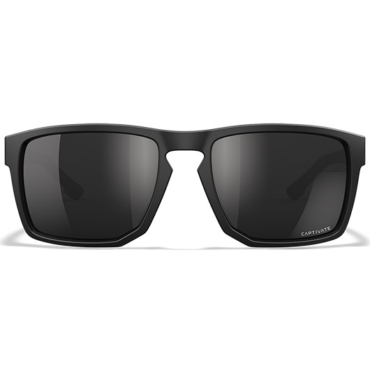 Wiley X Sonnebrille Founder Captivate matt schwarz Glser schwarz verspiegelt und polarisiert inkl. Seitenschutz Bild 1