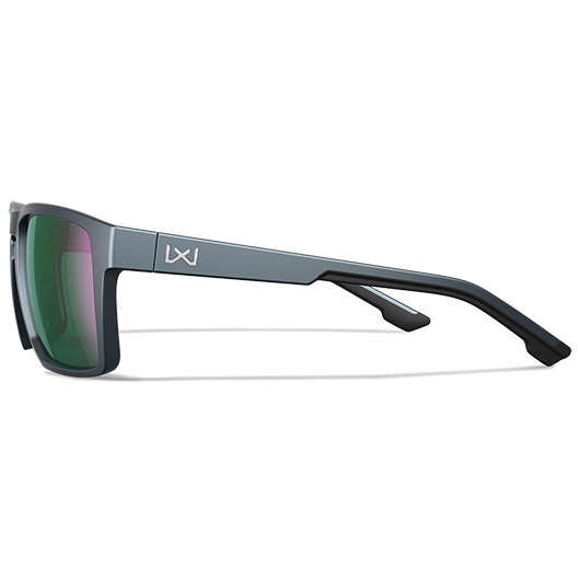 Wiley X Sonnenbrille Founder Captivate matt grau Glser grn verspiegelt und polarisiert inkl. Seitenschutz Bild 2