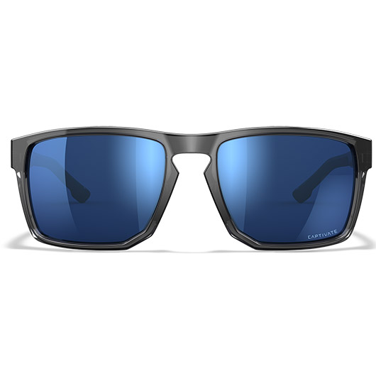 Wiley X Sonnenbrille Founder Captivate transparent grau Glser blau verspiegelt und polarisiert inkl. Seitenschutz Bild 1
