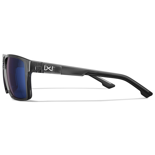 Wiley X Sonnenbrille Founder Captivate transparent grau Glser blau verspiegelt und polarisiert inkl. Seitenschutz Bild 2