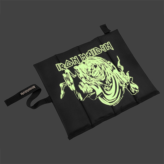 Brandit Sitzmatte Iron Maiden Eddy glow faltbar schwarz Glow in the dark Bild 1