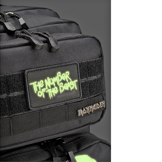 Brandit Rucksack Cooper Iron Maiden NOTB 40 Liter Large schwarz Glow in the dark Bild 6