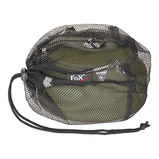 Fox Outdoor Wasserkessel Edelstahl 1 Liter oliv inkl. Deckel und Netzbeutel Bild 2