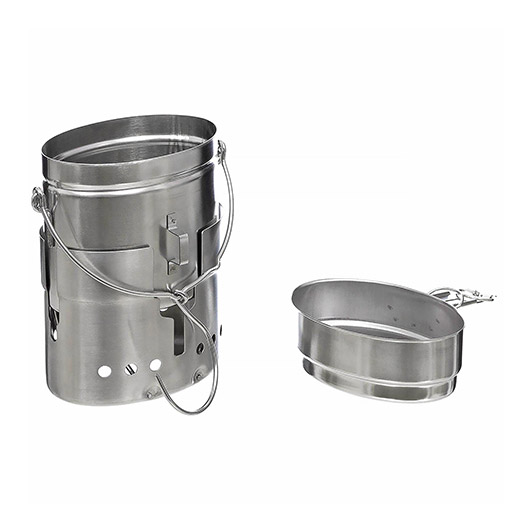 Schwedisches M40 Spiritus Kochset Edelstahl 3-teilig silber Bild 1
