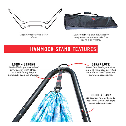 Grand Trunk Hngemattenstnder Hangout Hammock Stand aus Metall mit Befestigungsschlaufe Bild 5