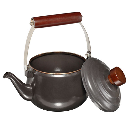 Barebones Teekanne Emaille 1,5 Liter Holzgriff dunkelgrau