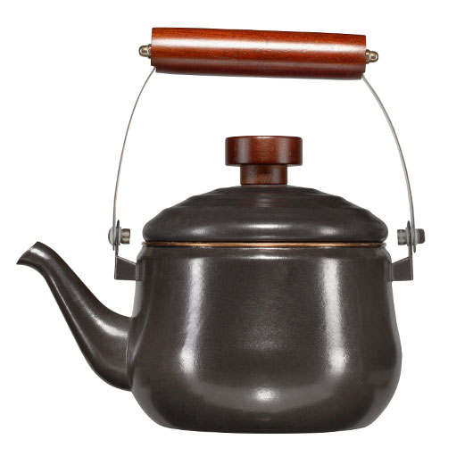 Barebones Teekanne Emaille 1,5 Liter Holzgriff dunkelgrau Bild 1
