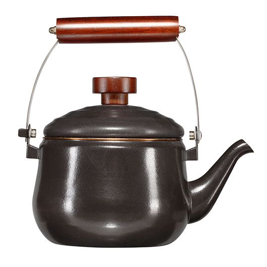 Barebones Teekanne Emaille 1,5 Liter Holzgriff dunkelgrau Bild 2