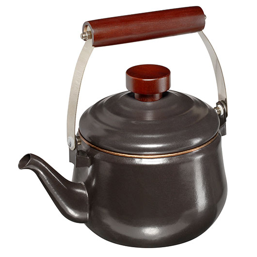 Barebones Teekanne Emaille 1,5 Liter Holzgriff dunkelgrau Bild 3