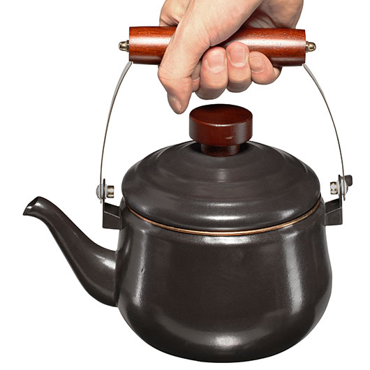 Barebones Teekanne Emaille 1,5 Liter Holzgriff dunkelgrau Bild 5