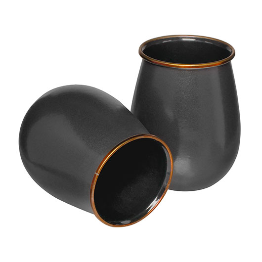 Barebones Becher Set Emaille 2 Stck dunkelgrau