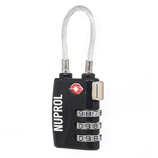Nuprol TSA Medium / Large / X-Large Case Lock Zahlenschloss mit Bügel schwarz