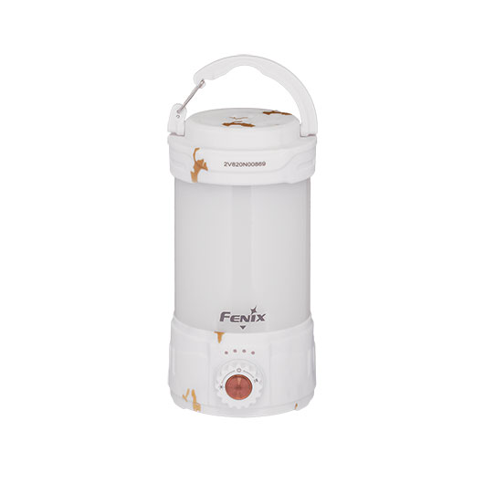 Fenix Campinglaterne CL26R Pro 650 Lumen marmor/wei mit Powerbankfunktion inkl. USB Ladekabel und Akku