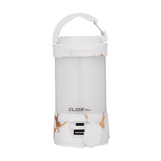 Fenix Campinglaterne CL26R Pro 650 Lumen marmor/wei mit Powerbankfunktion inkl. USB Ladekabel und Akku Bild 5