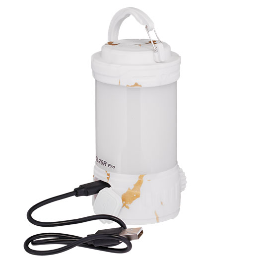 Fenix Campinglaterne CL26R Pro 650 Lumen marmor/wei mit Powerbankfunktion inkl. USB Ladekabel und Akku Bild 7
